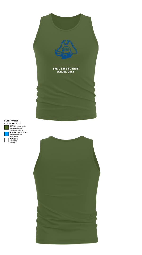 Tank Top, San Leandro High School Golf, Golf, Teamtime, Team time, sublimation, custom sports apparel, team uniforms, spirit wear, spiritwear, sports uniforms, custom shirts, team store, custom team store, fundraiser sports, apparel fundraiser