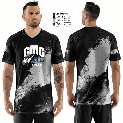 GMG Senior High School Cheer 9445649 Women's Short Sleeve V-neck Shirt - 2