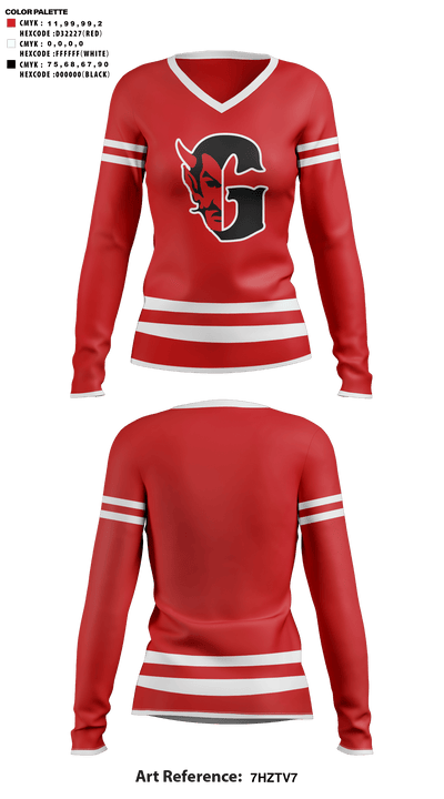 Glenwood Springs High School 12886681 Women's Long Sleeve V-neck Shirt - 41