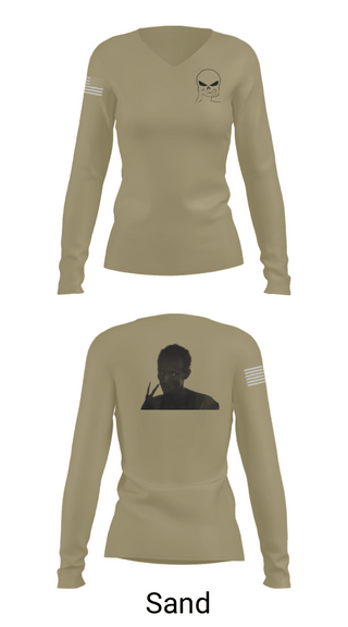 Womens Long Sleeve Vneck Shirt, B Co, 303d IEW BN, Army, Teamtime, Team time, sublimation, custom sports apparel, team uniforms, spirit wear, spiritwear, sports uniforms, custom shirts, team store, custom team store, fundraiser sports, apparel fundraiser