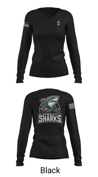 Womens Long Sleeve Vneck Shirt, Pearl City Army Recruiting Station, Army, Teamtime, Team time, sublimation, custom sports apparel, team uniforms, spirit wear, spiritwear, sports uniforms, custom shirts, team store, custom team store, fundraiser sports, apparel fundraiser