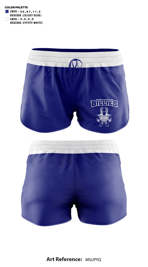 Womens Shorts, Monticello High School Cheer, Cheer, Teamtime, Team time, sublimation, custom sports apparel, team uniforms, spirit wear, spiritwear, sports uniforms, custom shirts, team store, custom team store, fundraiser sports, apparel fundraiser