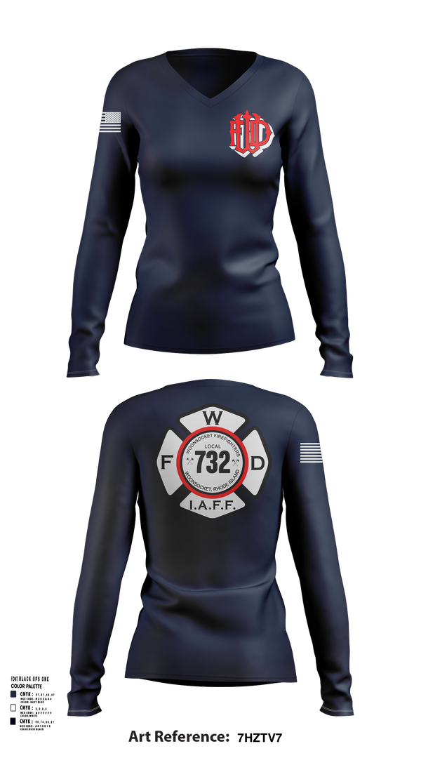 Womens Long Sleeve Vneck Shirt, Woonsocket, Fire Department, Teamtime, Team time, sublimation, custom sports apparel, team uniforms, spirit wear, spiritwear, sports uniforms, custom shirts, team store, custom team store, fundraiser sports, apparel fundraiser