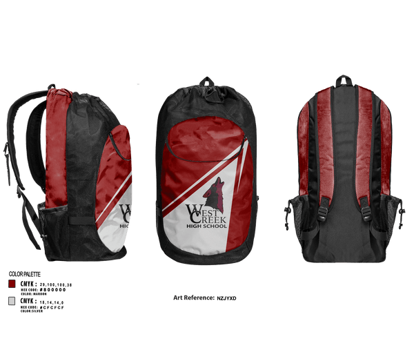 Gear Bag, West Creek High School Cross Country, Cross Country, Teamtime, Team time, sublimation, custom sports apparel, team uniforms, spirit wear, spiritwear, sports uniforms, custom shirts, team store, custom team store, fundraiser sports, apparel fundraiser
