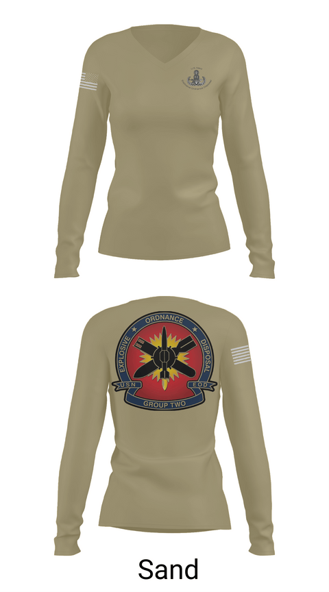 Womens Long Sleeve Vneck Shirt, EODMU 2, , Teamtime, Team time, sublimation, custom sports apparel, team uniforms, spirit wear, spiritwear, sports uniforms, custom shirts, team store, custom team store, fundraiser sports, apparel fundraiser
