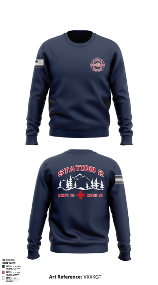 Crew Neck Sweatshirt, Station 2, Fire Department, Teamtime, Team time, sublimation, custom sports apparel, team uniforms, spirit wear, spiritwear, sports uniforms, custom shirts, team store, custom team store, fundraiser sports, apparel fundraiser