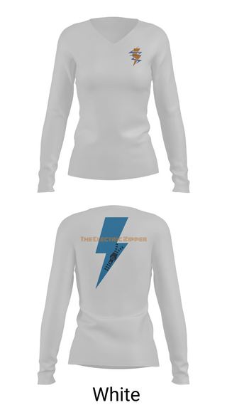 Womens Long Sleeve Vneck Shirt, The Electric Zipper, , Teamtime, Team time, sublimation, custom sports apparel, team uniforms, spirit wear, spiritwear, sports uniforms, custom shirts, team store, custom team store, fundraiser sports, apparel fundraiser