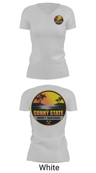 Womens Short Sleeve Vneck Shirt, Sunny State Property Maintenance, , Teamtime, Team time, sublimation, custom sports apparel, team uniforms, spirit wear, spiritwear, sports uniforms, custom shirts, team store, custom team store, fundraiser sports, apparel fundraiser