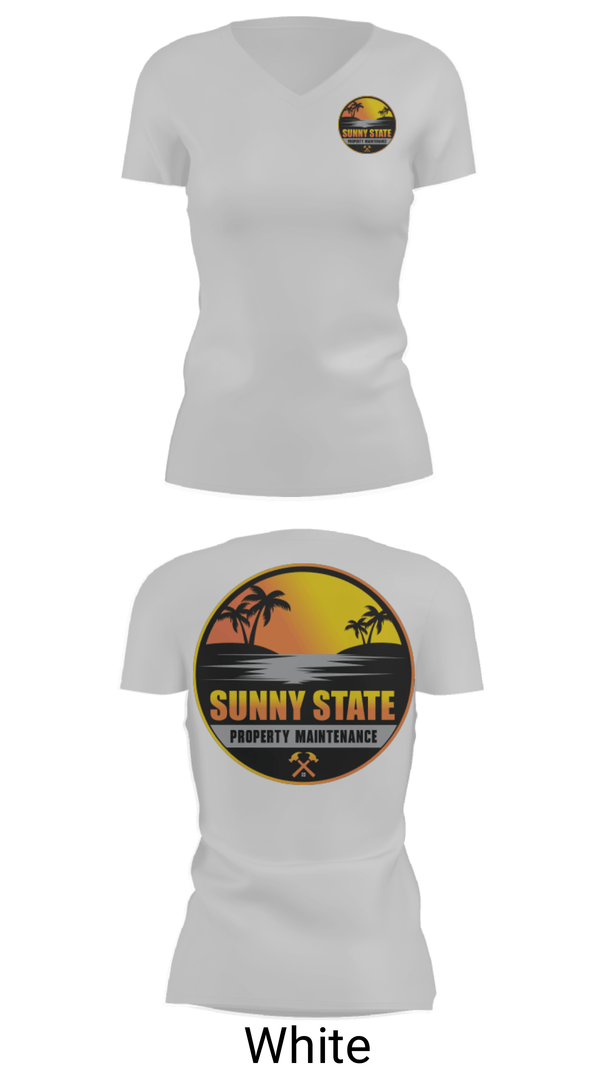 Womens Short Sleeve Vneck Shirt, Sunny State Property Maintenance, , Teamtime, Team time, sublimation, custom sports apparel, team uniforms, spirit wear, spiritwear, sports uniforms, custom shirts, team store, custom team store, fundraiser sports, apparel fundraiser