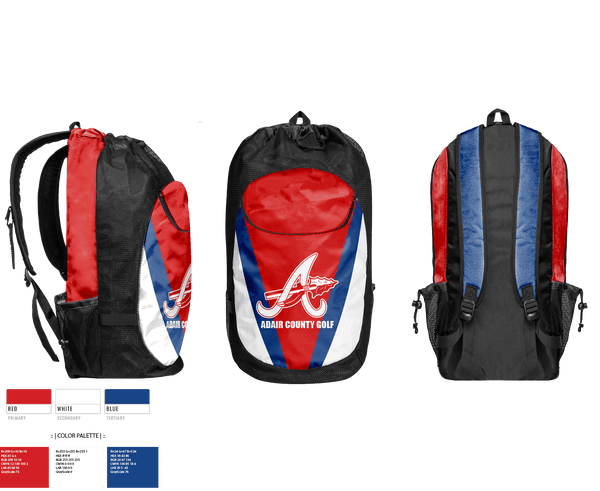 Gear Bag, Adair County High School Golf, Golf, Teamtime, Team time, sublimation, custom sports apparel, team uniforms, spirit wear, spiritwear, sports uniforms, custom shirts, team store, custom team store, fundraiser sports, apparel fundraiser