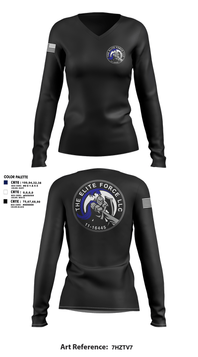 The Elite Force Llc 33160715 Women's Long Sleeve V-neck Shirt - 6