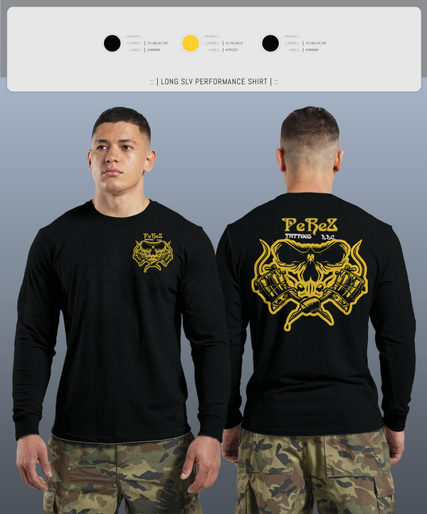 Long Sleeve Performance Shirt, PeReZ Tattoos, , Teamtime, Team time, sublimation, custom sports apparel, team uniforms, spirit wear, spiritwear, sports uniforms, custom shirts, team store, custom team store, fundraiser sports, apparel fundraiser