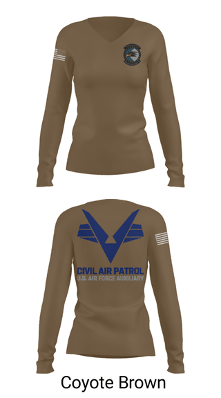 Women's Long Sleeve Vneck Shirt, Sunlake High School Cadet Squadron, Air Force, Teamtime, Team time, sublimation, custom sports apparel, team uniforms, spirit wear, spiritwear, sports uniforms, custom shirts, team store, custom team store, fundraiser sports, apparel fundraiser
