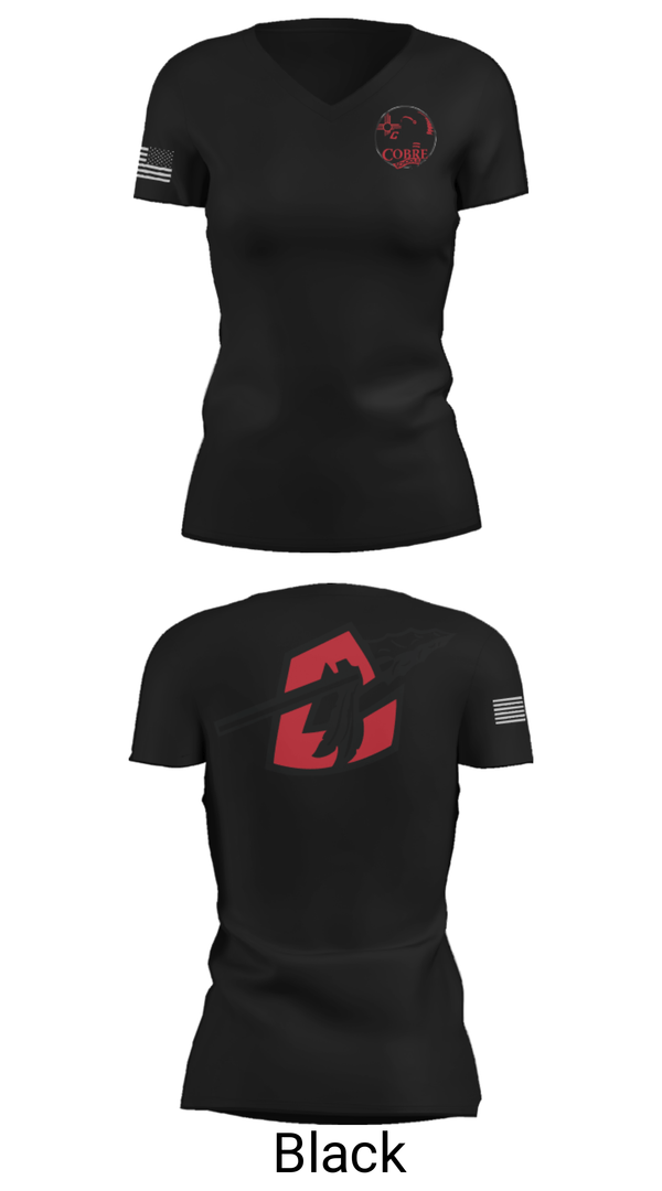 Womens Short Sleeve Vneck Shirt, Cobre High School Cheer, Cheer, Teamtime, Team time, sublimation, custom sports apparel, team uniforms, spirit wear, spiritwear, sports uniforms, custom shirts, team store, custom team store, fundraiser sports, apparel fundraiser