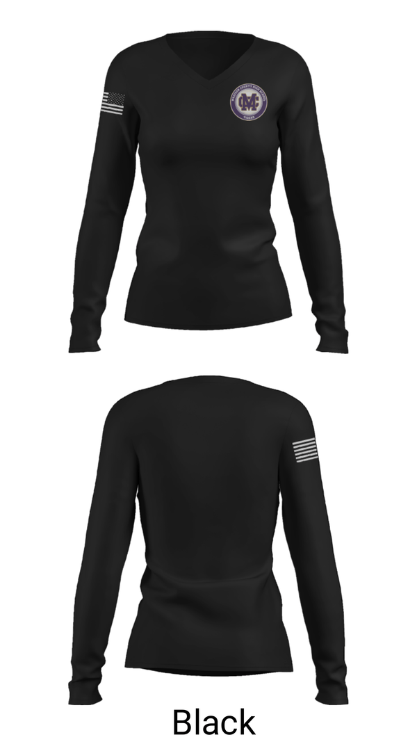 Womens Long Sleeve Vneck Shirt, Madison County High School Cross Country, Cross Country, Teamtime, Team time, sublimation, custom sports apparel, team uniforms, spirit wear, spiritwear, sports uniforms, custom shirts, team store, custom team store, fundraiser sports, apparel fundraiser