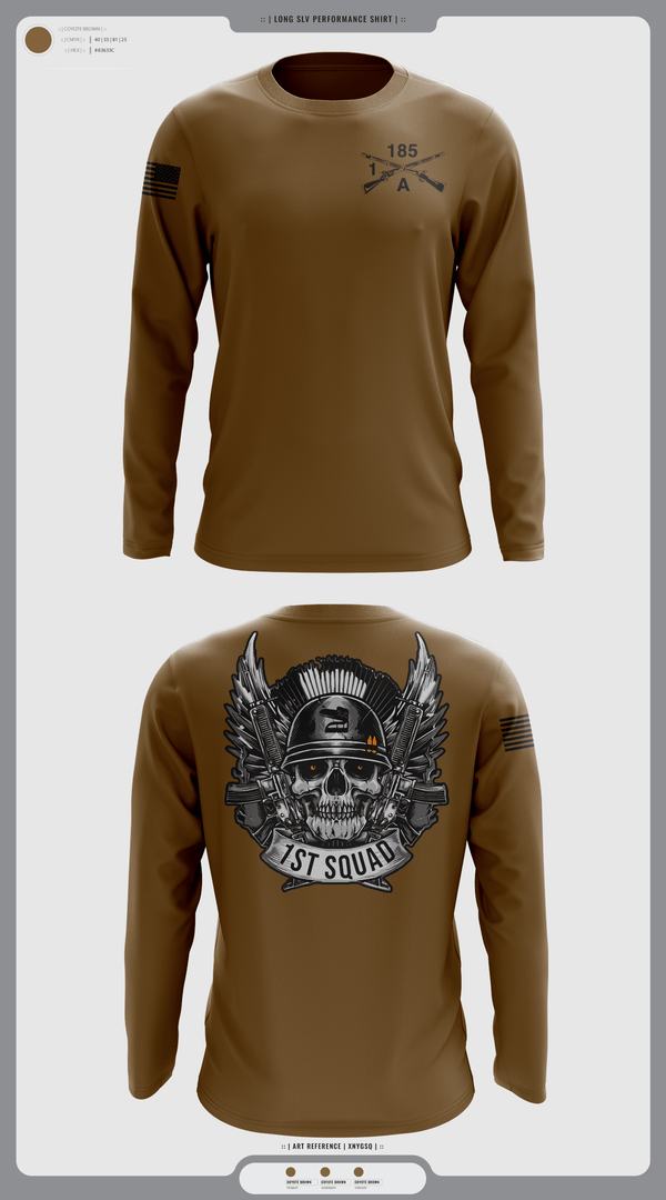 Long Sleeve Performance Shirt, ACO 1-185INF, Army, Teamtime, Team time, sublimation, custom sports apparel, team uniforms, spirit wear, spiritwear, sports uniforms, custom shirts, team store, custom team store, fundraiser sports, apparel fundraiser