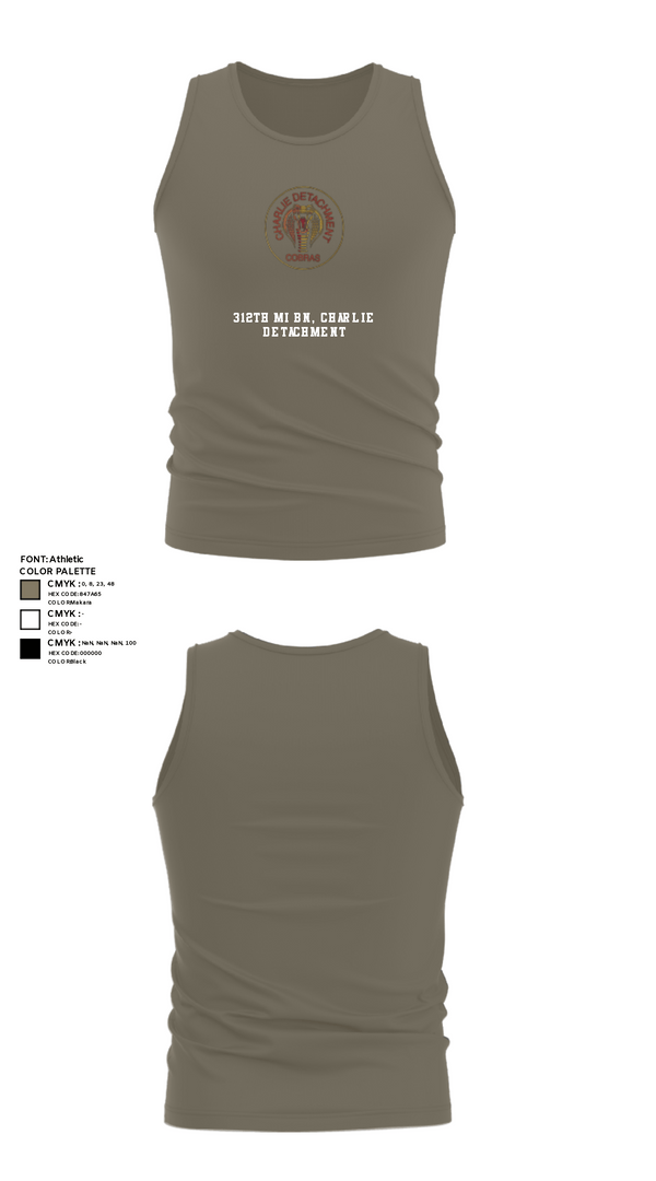 Tank Top, 312TH MI BN, CHARLIE DETACHMENT, Army, Teamtime, Team time, sublimation, custom sports apparel, team uniforms, spirit wear, spiritwear, sports uniforms, custom shirts, team store, custom team store, fundraiser sports, apparel fundraiser