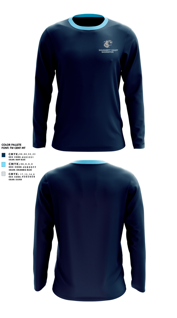 Long Sleeve Performance Shirt, Dougherty Valley High School Badminton, Spirit Store, Teamtime, Team time, sublimation, custom sports apparel, team uniforms, spirit wear, spiritwear, sports uniforms, custom shirts, team store, custom team store, fundraiser sports, apparel fundraiser