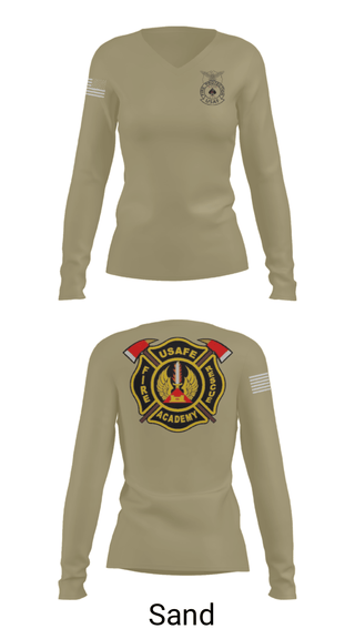 Women's Long Sleeve Vneck Shirt, 435th CTS, Air Force, Teamtime, Team time, sublimation, custom sports apparel, team uniforms, spirit wear, spiritwear, sports uniforms, custom shirts, team store, custom team store, fundraiser sports, apparel fundraiser