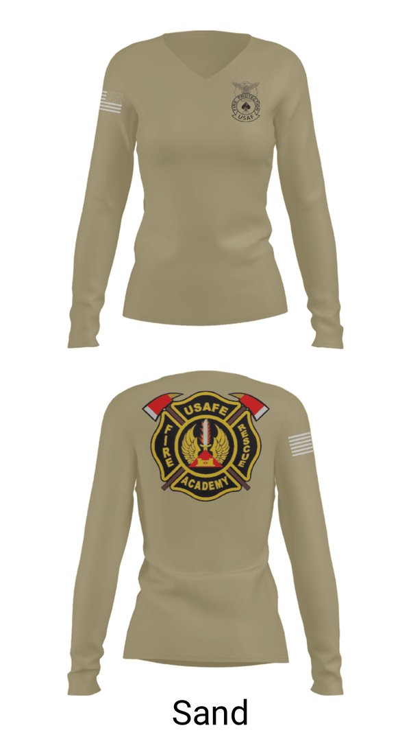 Women's Long Sleeve Vneck Shirt, 435th CTS, Air Force, Teamtime, Team time, sublimation, custom sports apparel, team uniforms, spirit wear, spiritwear, sports uniforms, custom shirts, team store, custom team store, fundraiser sports, apparel fundraiser
