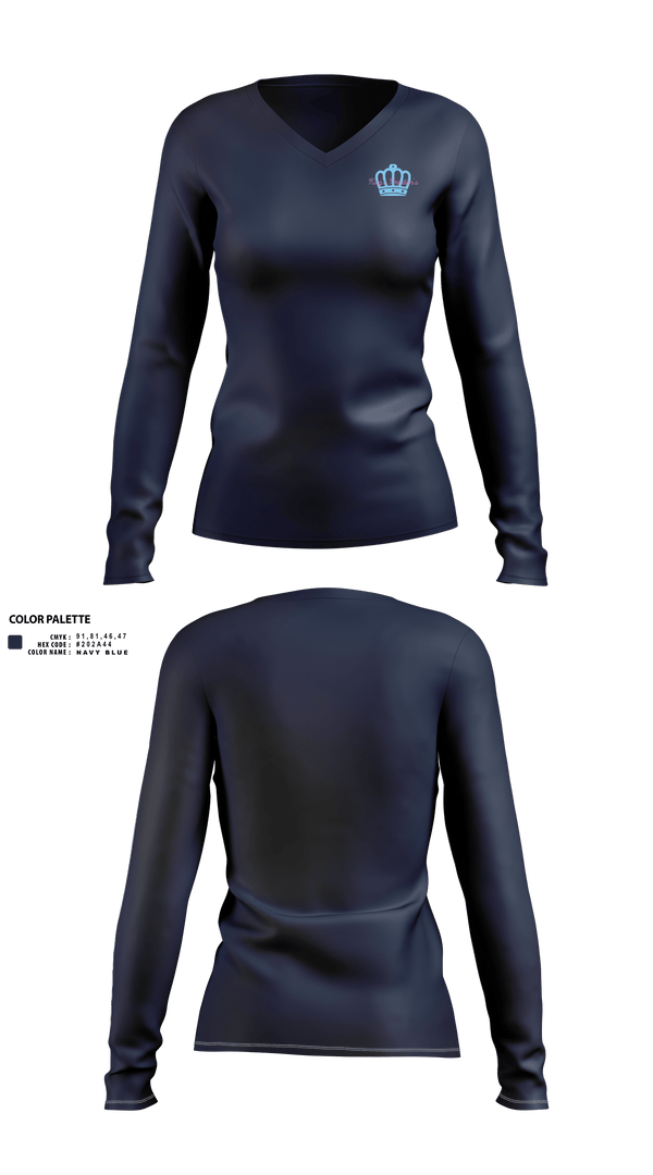 Womens Long Sleeve Vneck Shirt, Kings Kreations, , Teamtime, Team time, sublimation, custom sports apparel, team uniforms, spirit wear, spiritwear, sports uniforms, custom shirts, team store, custom team store, fundraiser sports, apparel fundraiser