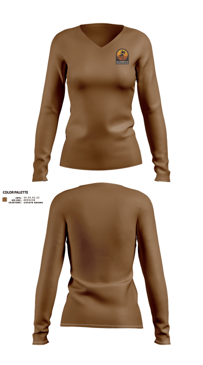 Acosta Construction Services 3316736 Women's Long Sleeve V-neck Shirt - 2