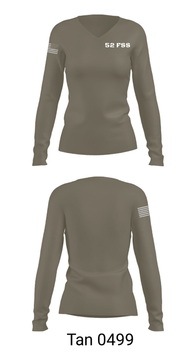52 FSS 59647393 Women's Long Sleeve V-neck Shirt - 77