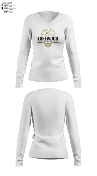 Womens Long Sleeve Vneck Shirt, Lakewood High School Bsketball, Women's Basketball, Teamtime, Team time, sublimation, custom sports apparel, team uniforms, spirit wear, spiritwear, sports uniforms, custom shirts, team store, custom team store, fundraiser sports, apparel fundraiser