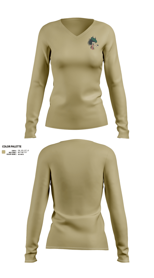 Womens Long Sleeve Vneck Shirt, DireWulf, , Teamtime, Team time, sublimation, custom sports apparel, team uniforms, spirit wear, spiritwear, sports uniforms, custom shirts, team store, custom team store, fundraiser sports, apparel fundraiser
