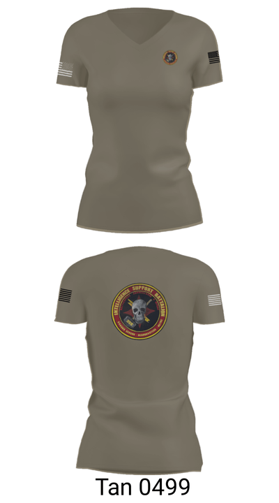 Battle Space Surveillance Company 88540160 Women's Short Sleeve V-neck Shirt - 68