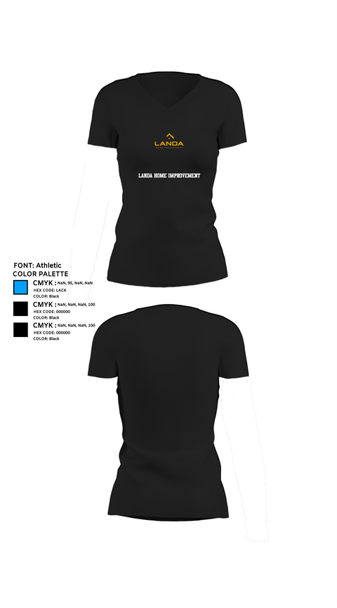 Womens Short Sleeve Vneck Shirt, Landa Home Improvement, , Teamtime, Team time, sublimation, custom sports apparel, team uniforms, spirit wear, spiritwear, sports uniforms, custom shirts, team store, custom team store, fundraiser sports, apparel fundraiser