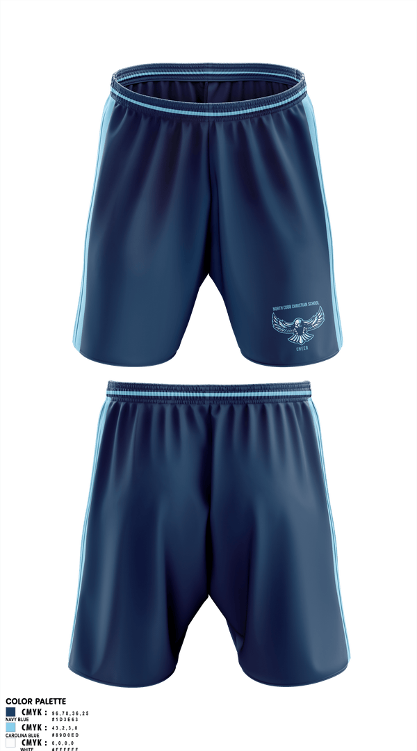 Athletic Shorts With Pockets, North Cobb Christian School Cheer, Cheer, Teamtime, Team time, sublimation, custom sports apparel, team uniforms, spirit wear, spiritwear, sports uniforms, custom shirts, team store, custom team store, fundraiser sports, apparel fundraiser