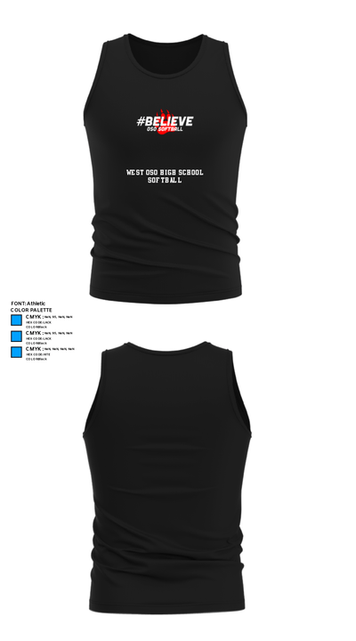 West Oso High School Softball 14297396 Tank Top - 32