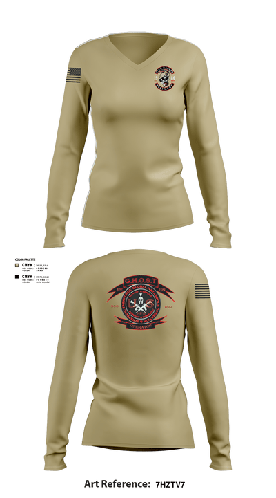 Green Beret 87463289 Women's Long Sleeve V-neck Shirt - 131