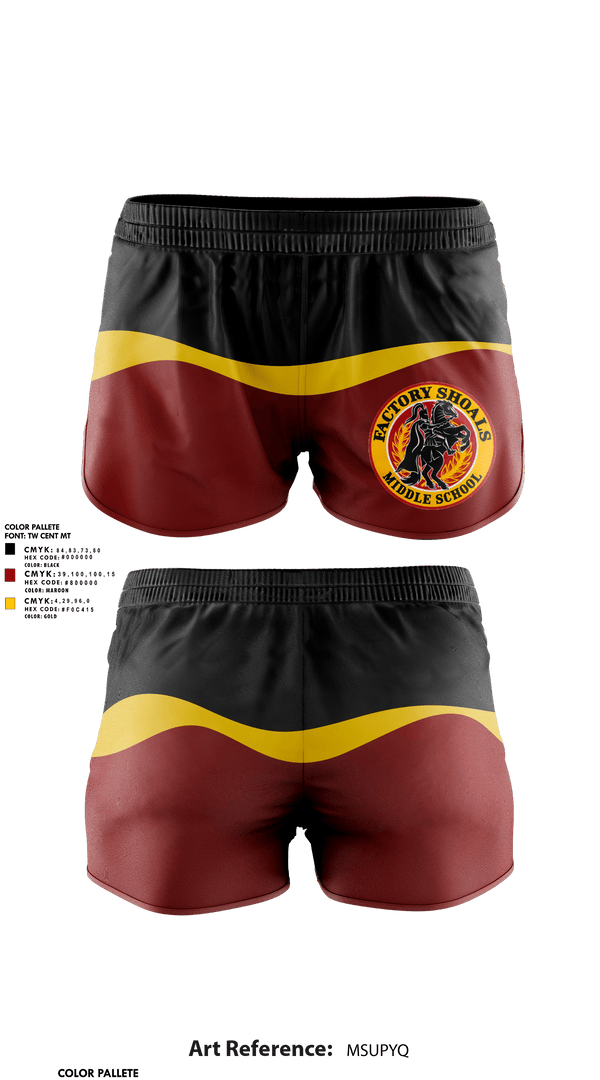 Womens Shorts, Factory Shoals Knights, Track & Field, Teamtime, Team time, sublimation, custom sports apparel, team uniforms, spirit wear, spiritwear, sports uniforms, custom shirts, team store, custom team store, fundraiser sports, apparel fundraiser