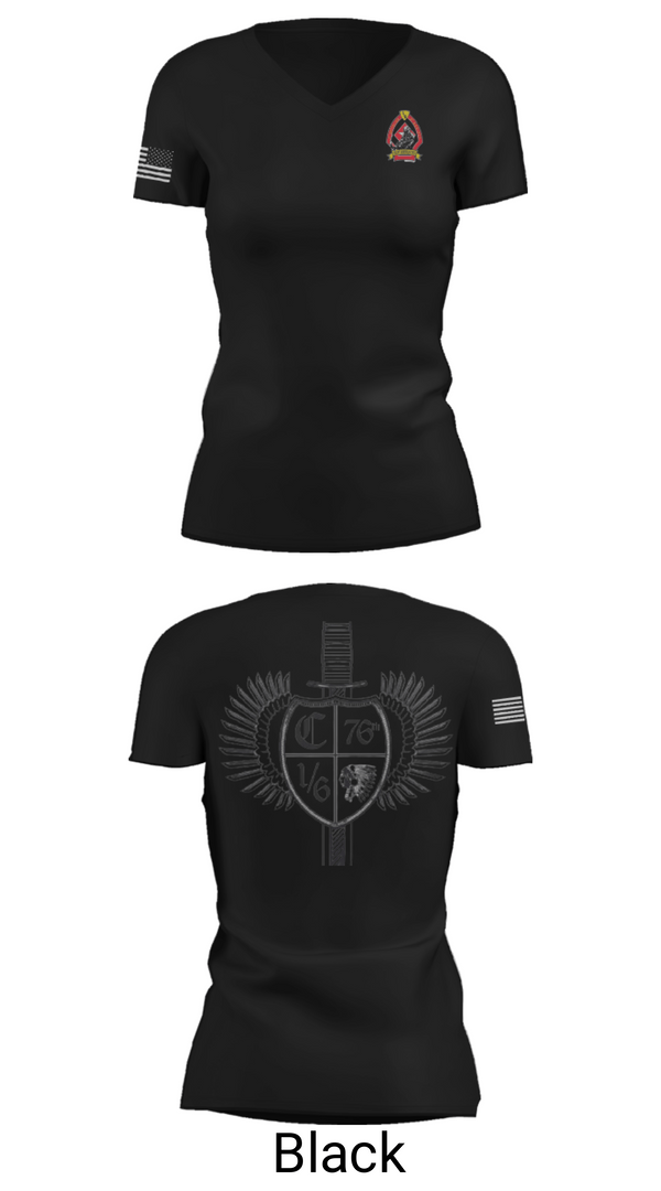 Women's Short Sleeve Vneck Shirt, 1/6 Charlie company, , Teamtime, Team time, sublimation, custom sports apparel, team uniforms, spirit wear, spiritwear, sports uniforms, custom shirts, team store, custom team store, fundraiser sports, apparel fundraiser