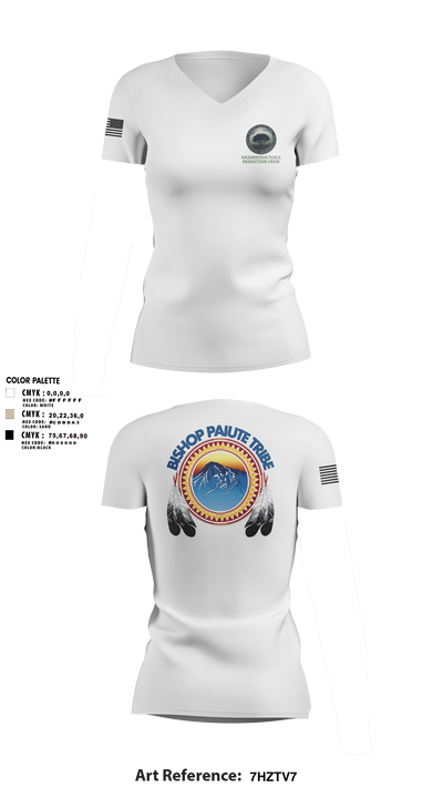 Bishop Paiute EMO/ Hazardous Fiels Reduction 49408789 Women's Short Sleeve V-neck Shirt - 8