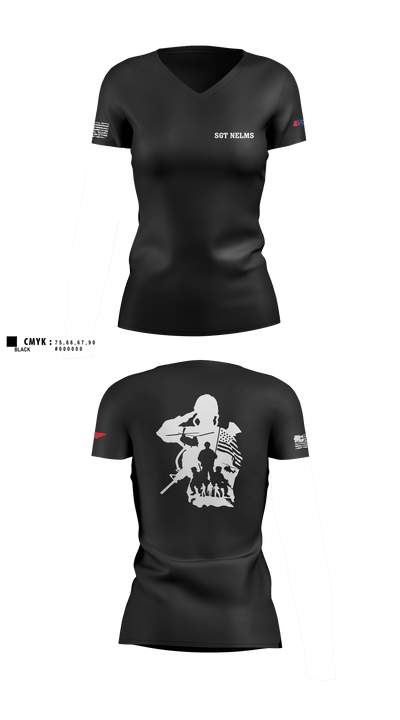 SGT Nelms 78775888 Women's Short Sleeve V-neck Shirt - 1