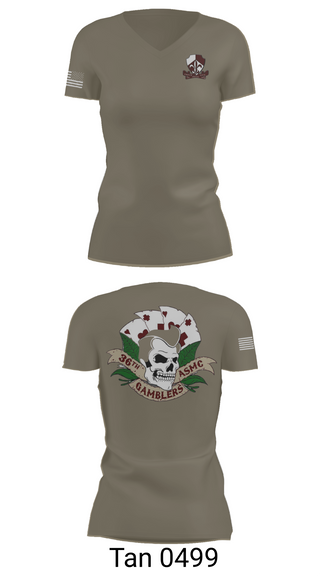 Womens Short Sleeve Vneck Shirt, Gamblers, Army, Teamtime, Team time, sublimation, custom sports apparel, team uniforms, spirit wear, spiritwear, sports uniforms, custom shirts, team store, custom team store, fundraiser sports, apparel fundraiser