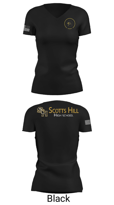 Scotts Hill High School Band 94366056 Women's Short Sleeve V-neck Shirt - 38