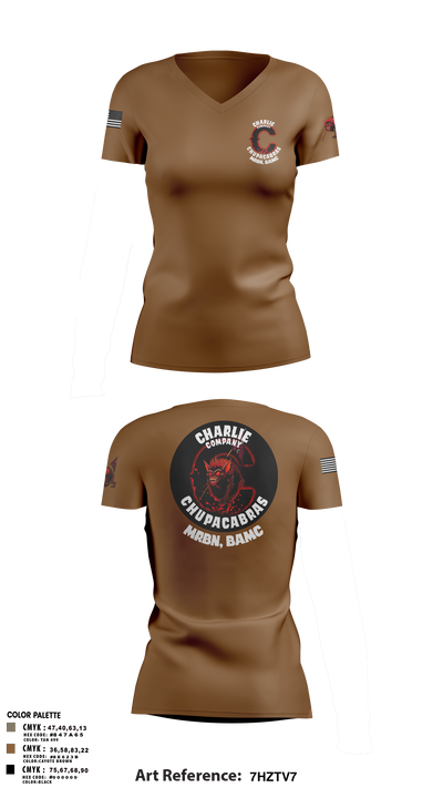 C Co Chupacabras Women's Short Sleeve V-neck Shirt - 5
