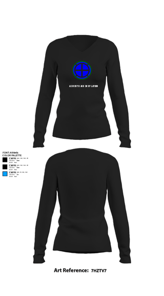 Womens Long Sleeve Vneck Shirt, A co 935th ASB 3rd Platoon, National Guard, Teamtime, Team time, sublimation, custom sports apparel, team uniforms, spirit wear, spiritwear, sports uniforms, custom shirts, team store, custom team store, fundraiser sports, apparel fundraiser