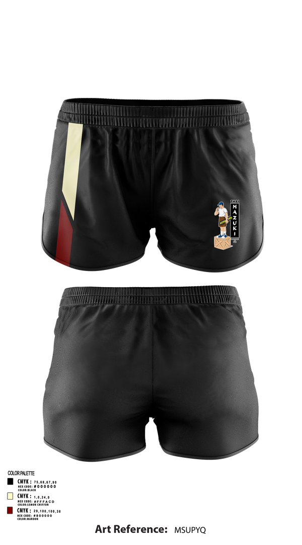 Womens Shorts, Thai Mazuki, , Teamtime, Team time, sublimation, custom sports apparel, team uniforms, spirit wear, spiritwear, sports uniforms, custom shirts, team store, custom team store, fundraiser sports, apparel fundraiser