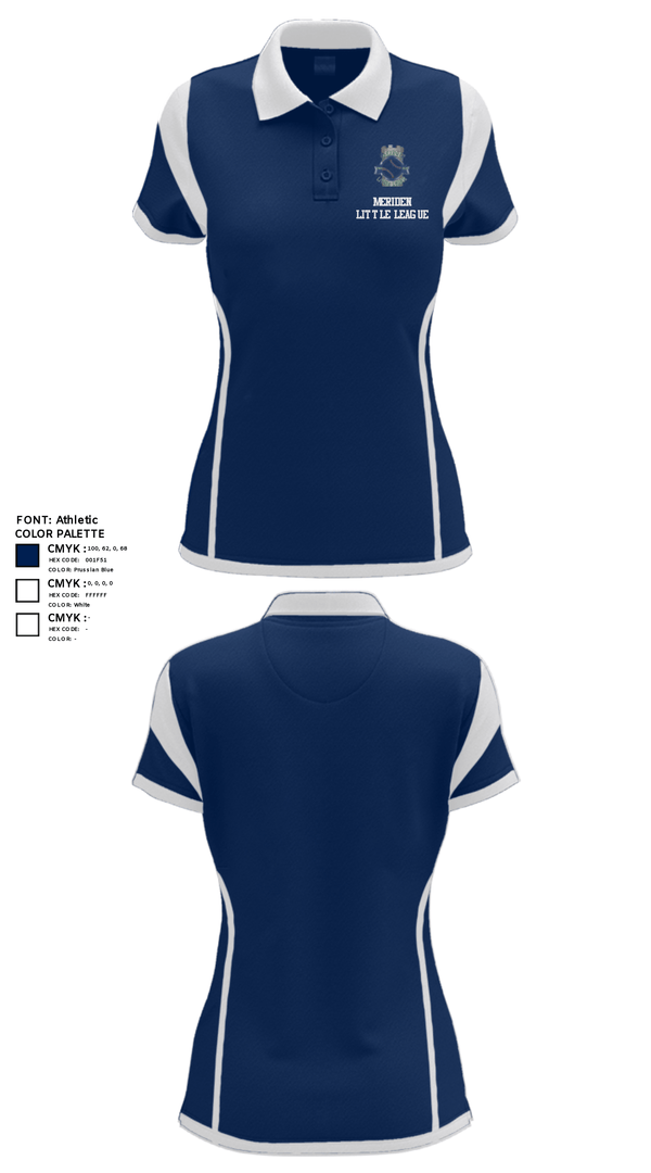 Women's Short Sleeve Performance Polo, Meriden Little League, Baseball, Teamtime, Team time, sublimation, custom sports apparel, team uniforms, spirit wear, spiritwear, sports uniforms, custom shirts, team store, custom team store, fundraiser sports, apparel fundraiser