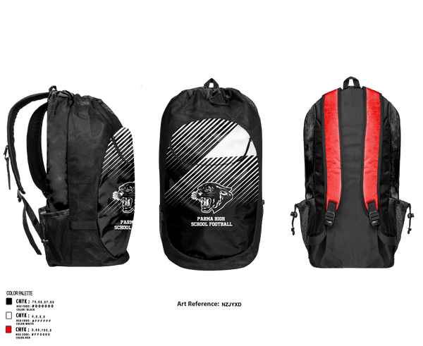 Gear Bag, Parma High School Football, Football, Teamtime, Team time, sublimation, custom sports apparel, team uniforms, spirit wear, spiritwear, sports uniforms, custom shirts, team store, custom team store, fundraiser sports, apparel fundraiser