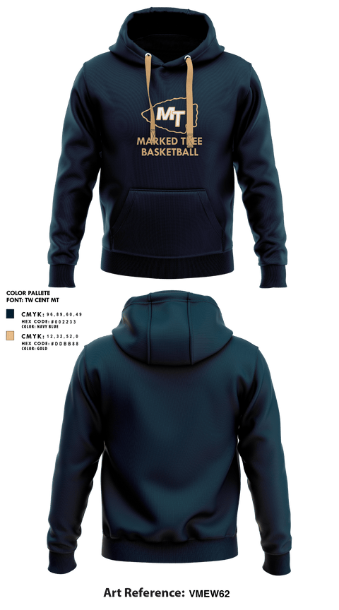 Hoodie, Marked Tree High School Basketball, Men's Basketball, Teamtime, Team time, sublimation, custom sports apparel, team uniforms, spirit wear, spiritwear, sports uniforms, custom shirts, team store, custom team store, fundraiser sports, apparel fundraiser