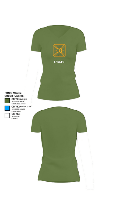 APSLFD 19423185 Women's Short Sleeve V-neck Shirt - 44