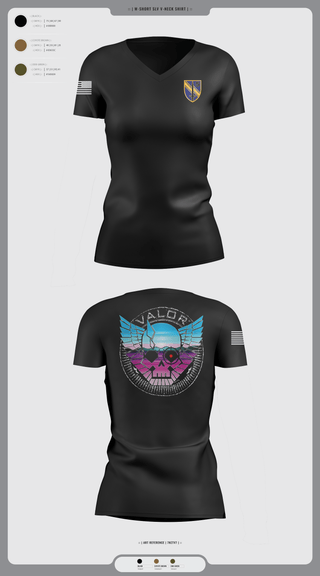 Womens Short Sleeve Vneck Shirt, VALOR CO. 5BN, 1SFAB, Army, Teamtime, Team time, sublimation, custom sports apparel, team uniforms, spirit wear, spiritwear, sports uniforms, custom shirts, team store, custom team store, fundraiser sports, apparel fundraiser