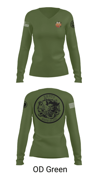 Womens Long Sleeve Vneck Shirt, USS MAKIN ISLANDC5 MKI, Navy, Teamtime, Team time, sublimation, custom sports apparel, team uniforms, spirit wear, spiritwear, sports uniforms, custom shirts, team store, custom team store, fundraiser sports, apparel fundraiser