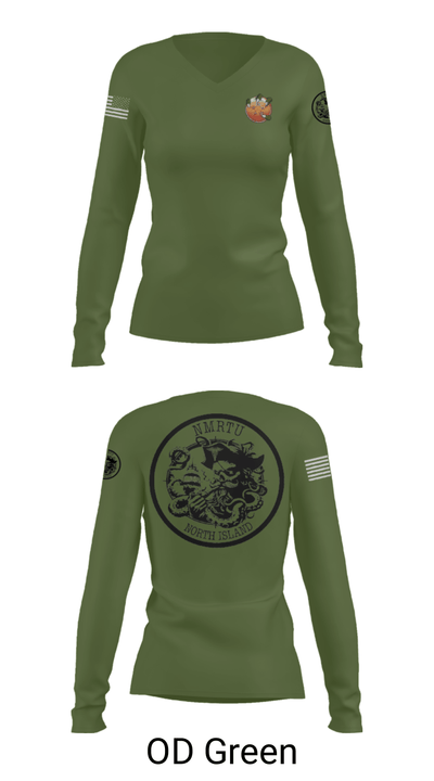 USS MAKIN ISLAND 57574160 Women's Long Sleeve V-neck Shirt - 54